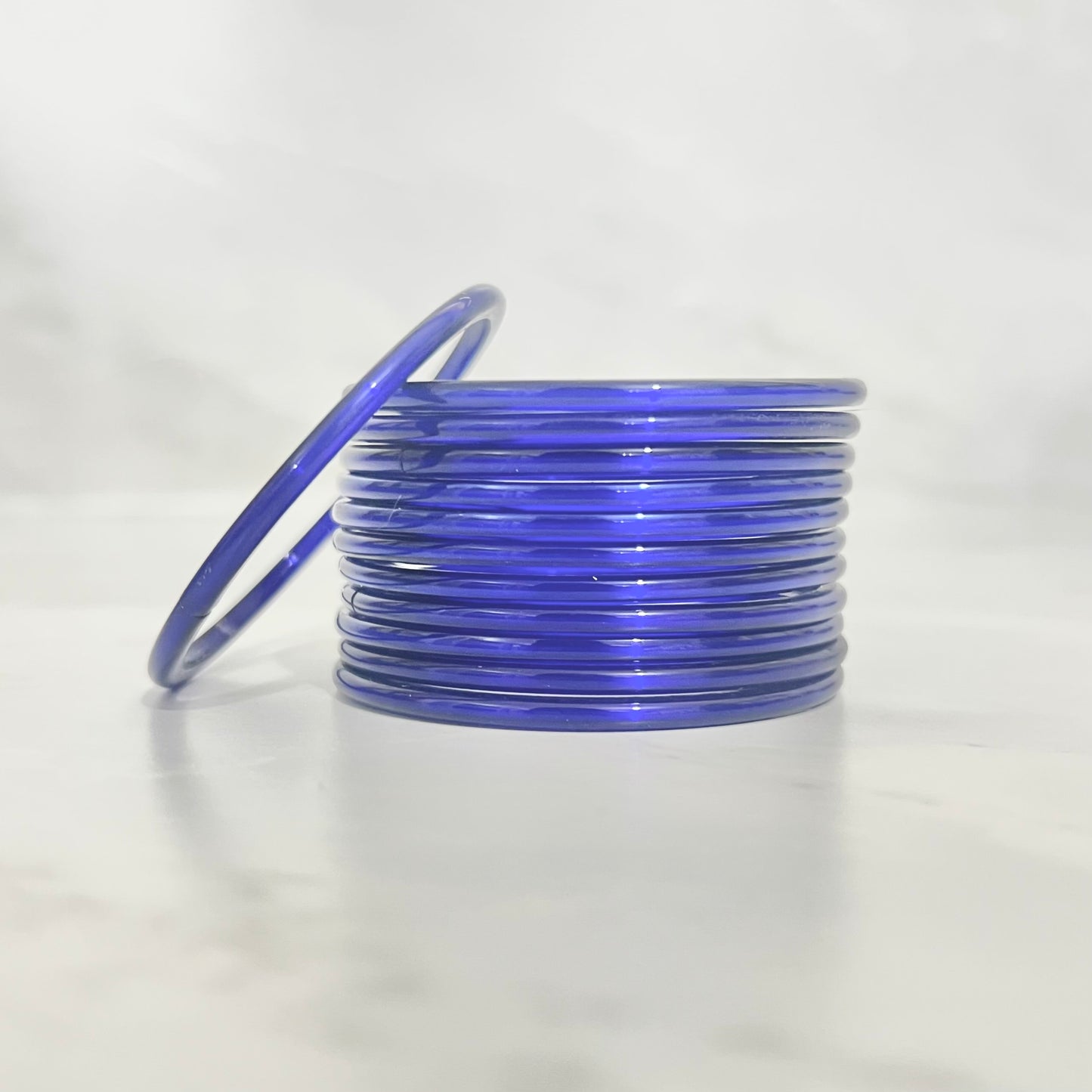 Blue Shiny Glass Bangles