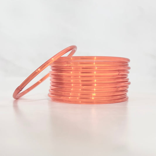 Orange Shiny Glass Bangles