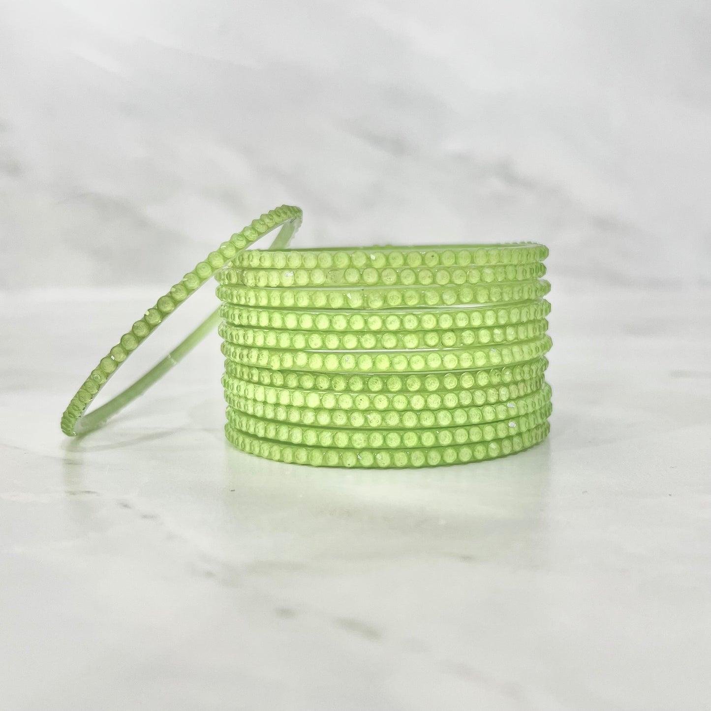 Light Green Stone Glass Bangles