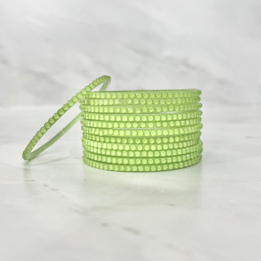 Light Green Stone Glass Bangles