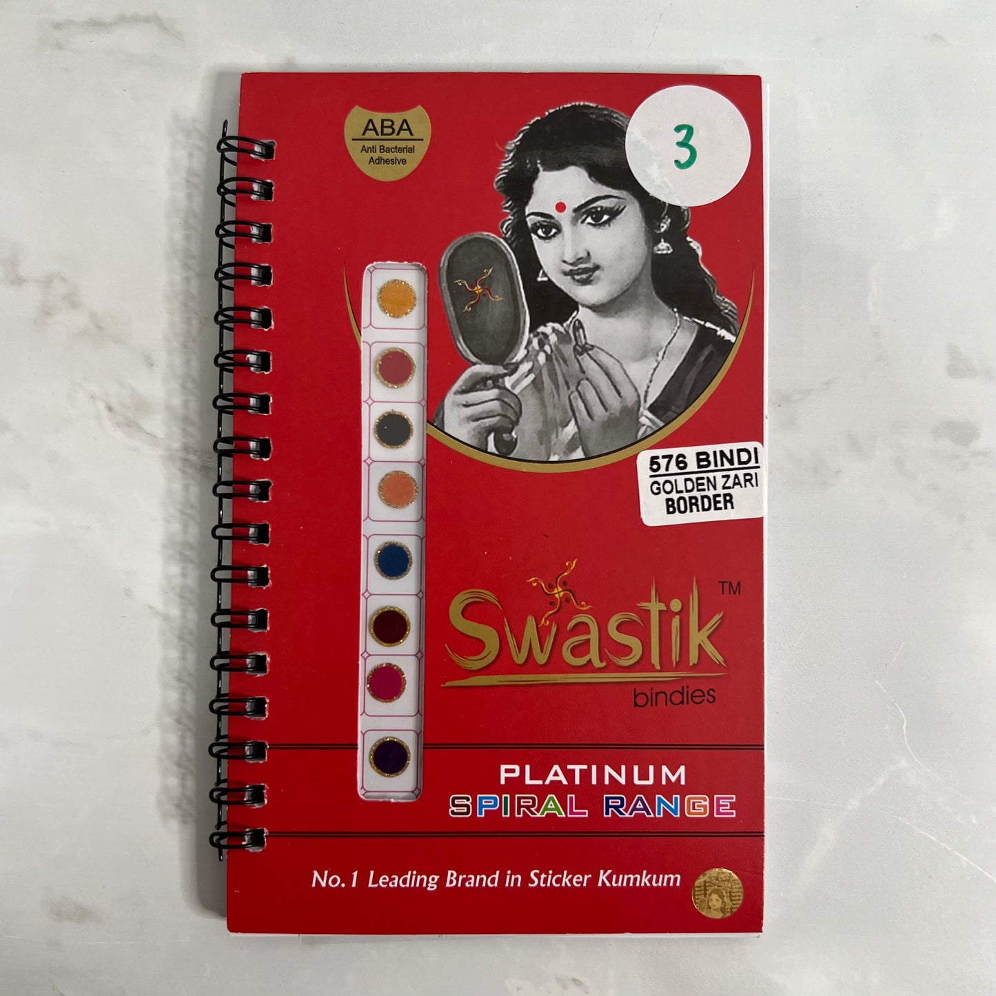 Plain and Gold Border Bindi Book