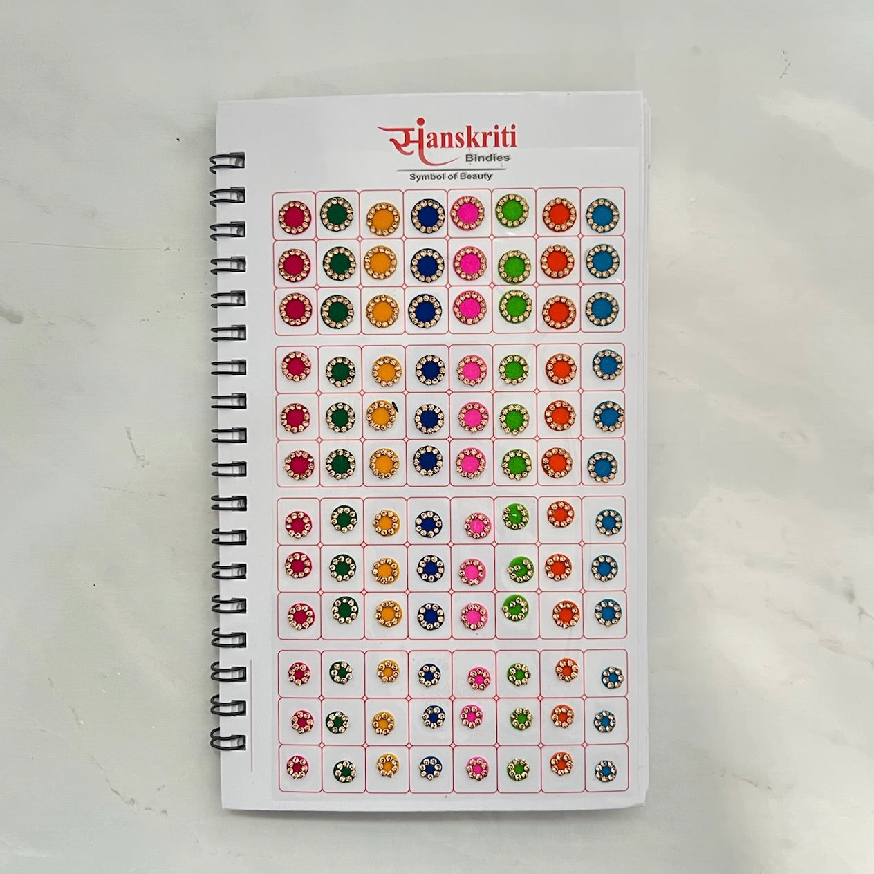 Stone Border and Plain Mixed Bindi Book