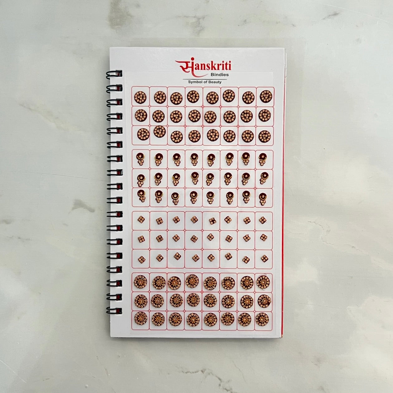 Mixed Design Red/Maroon Bindi Book