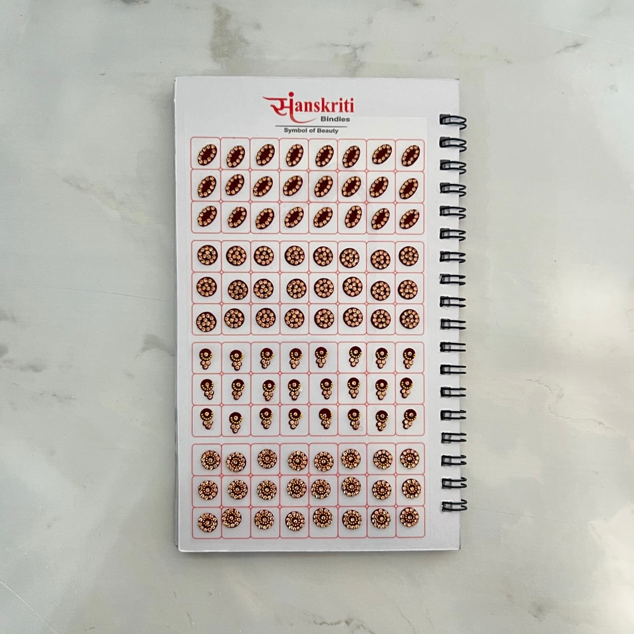 Mixed Design Red/Maroon Bindi Book