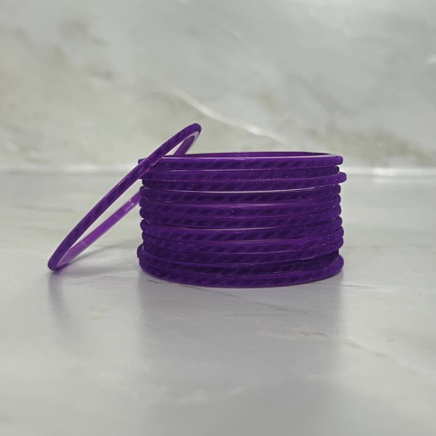 Purple Velvet Glass Bangles