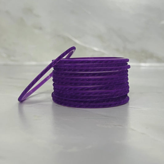 Purple Velvet Glass Bangles