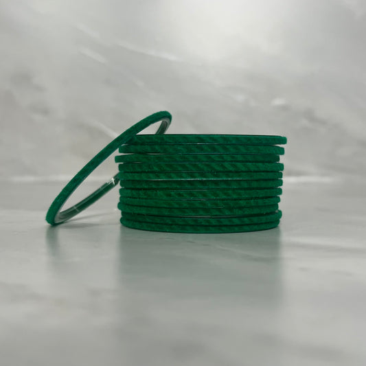Green Velvet Glass Bangles