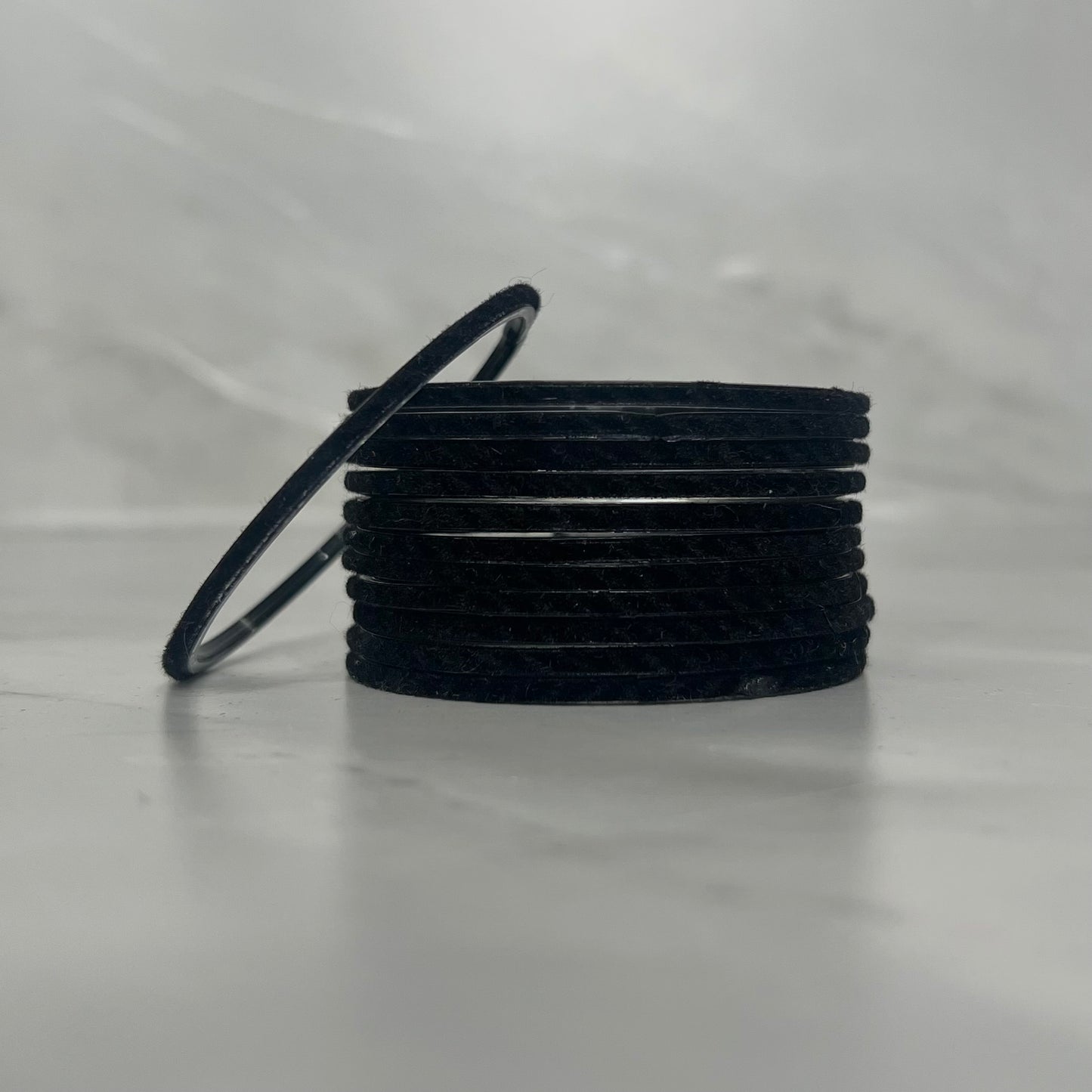Black Velvet Glass Bangles