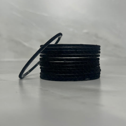Black Velvet Glass Bangles