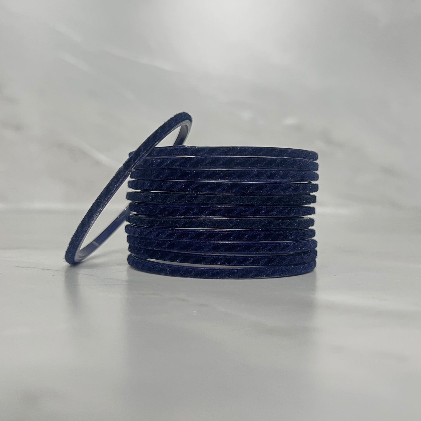Navy Velvet Glass Bangles