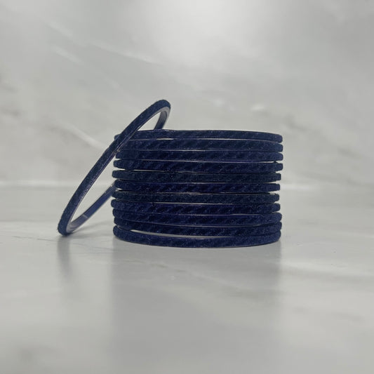 Navy Velvet Glass Bangles