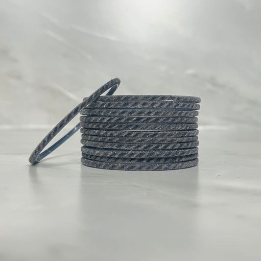 Cool Grey Velvet Glass Bangles