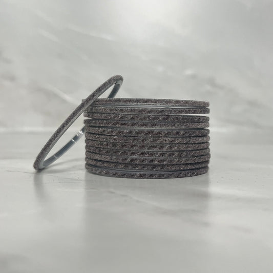Warm Grey Velvet Glass Bangles