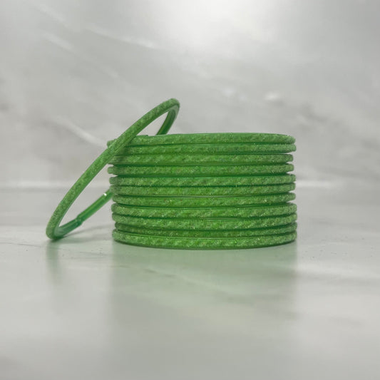 Apple Green Velvet Glass Bangles