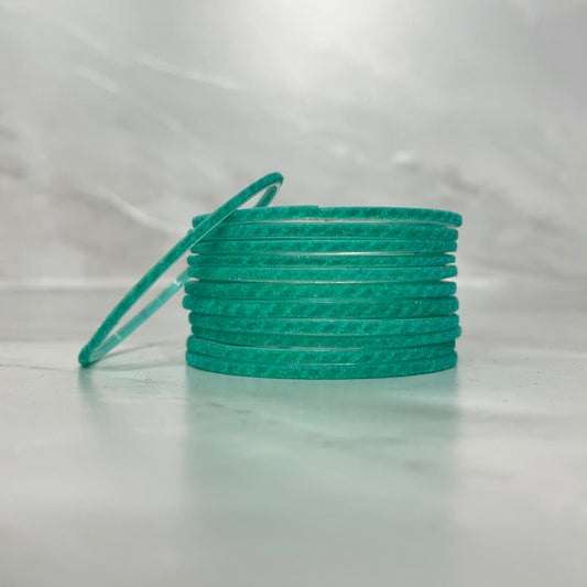 Aqua Velvet Glass Bangles