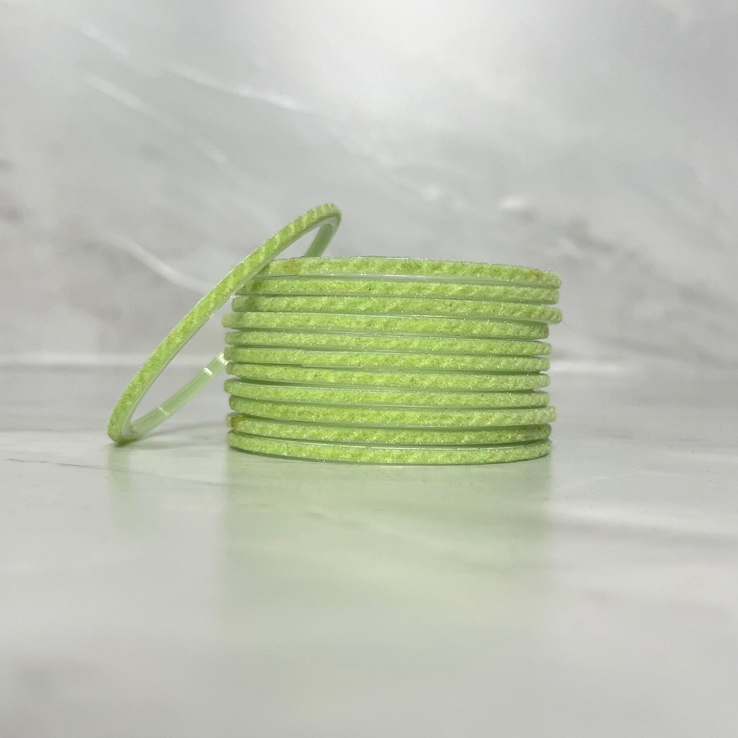 Light Green Velvet Glass Bangles