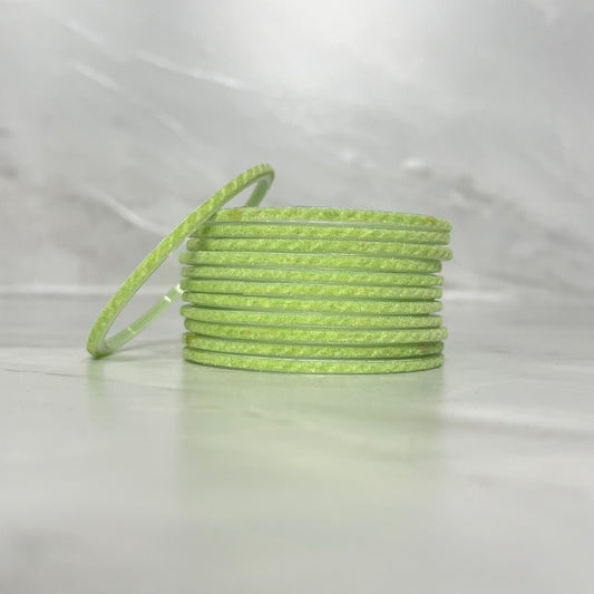 Light Green Velvet Glass Bangles