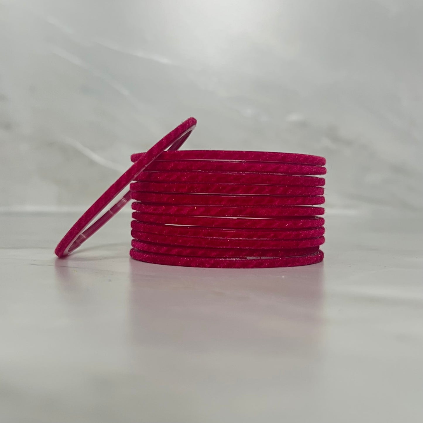 Cherry Red Velvet Glass Bangles
