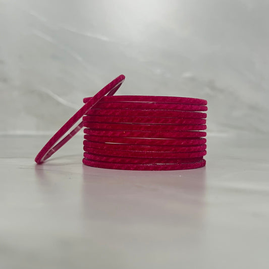 Cherry Red Velvet Glass Bangles