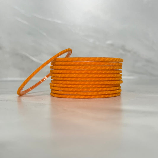 Orange Velvet Glass Bangles