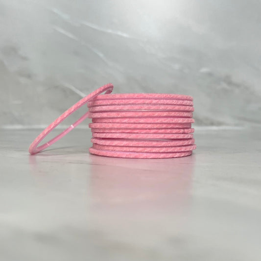 Baby Pink Velvet Glass Bangles