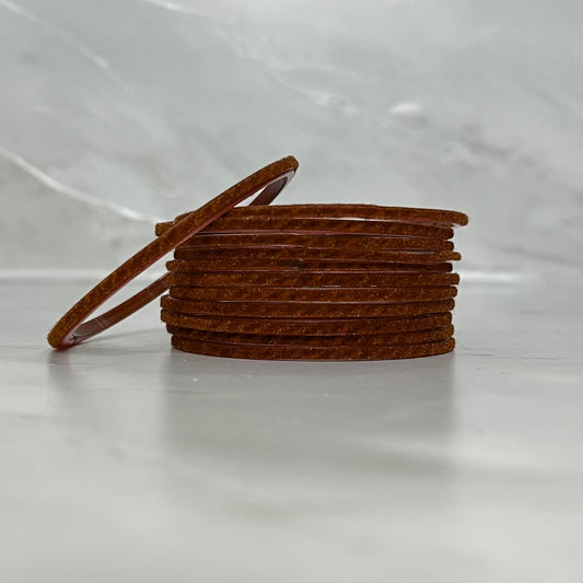 Brown Velvet Glass Bangles