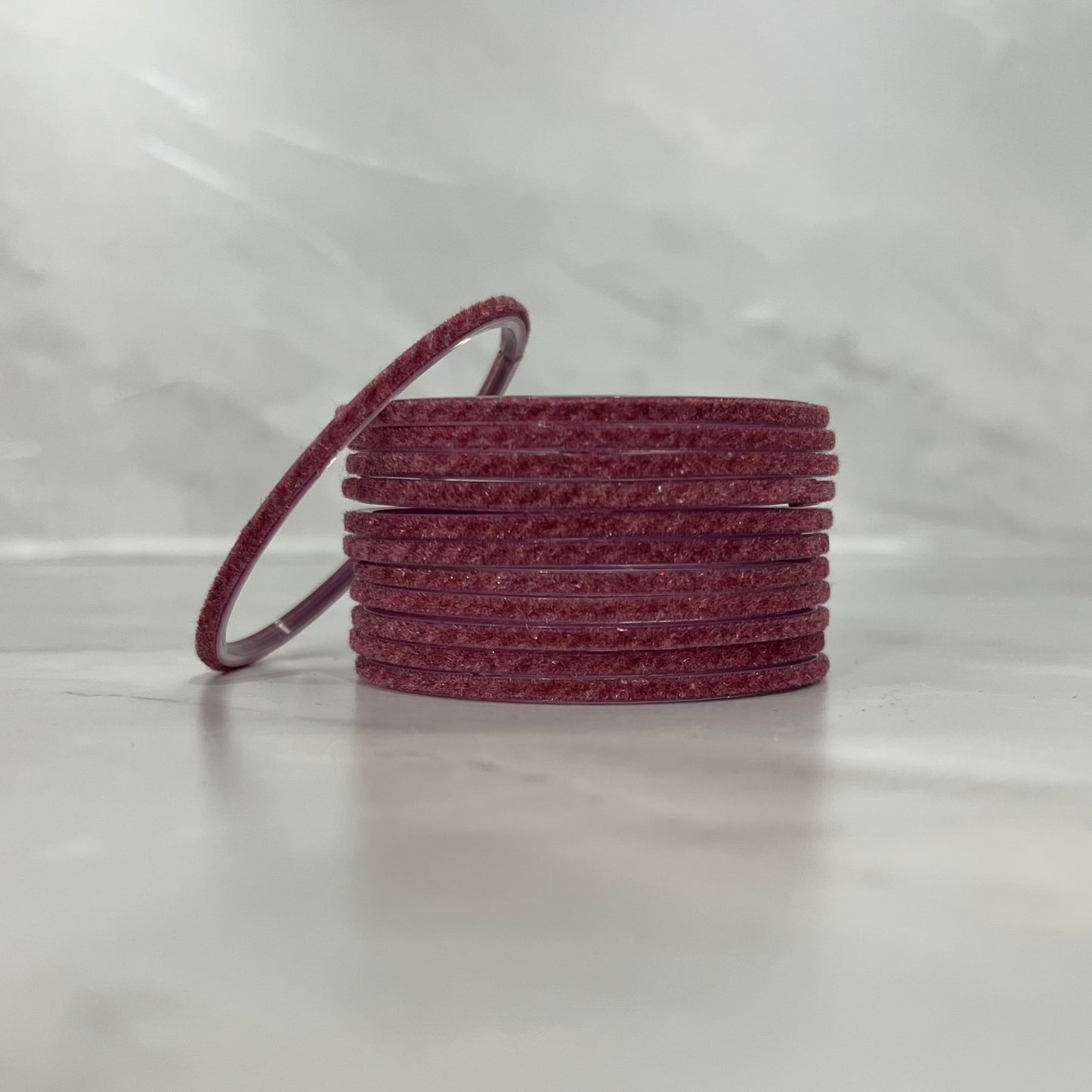 Mauve Velvet Glass Bangles