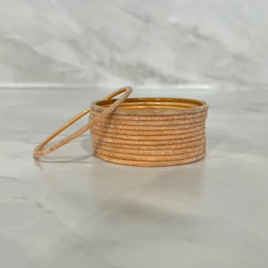 Peach Velvet Bangles