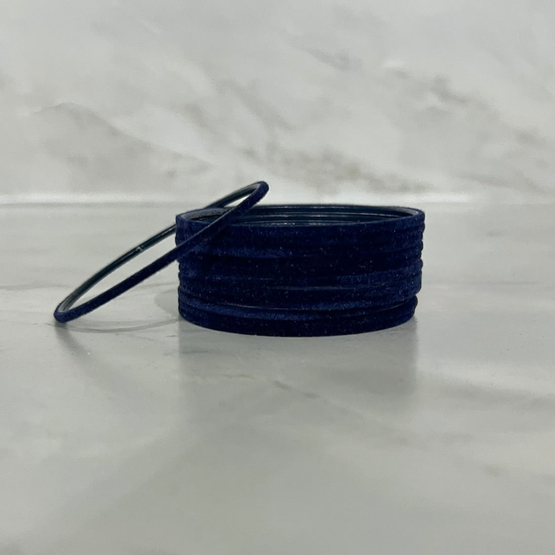 Dark Blue Velvet Bangles