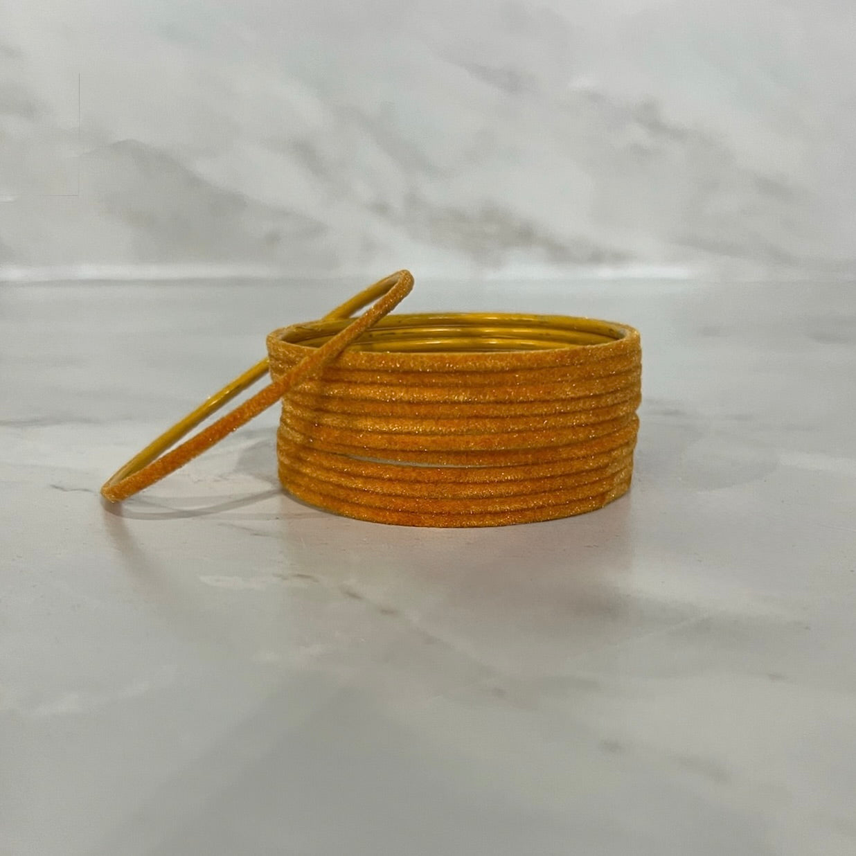 Yellow Orange Velvet Bangles