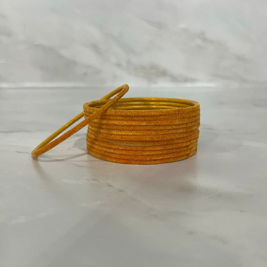 Yellow Orange Velvet Bangles