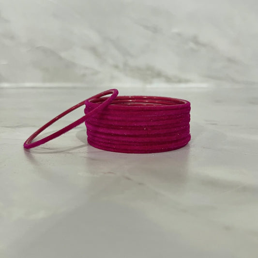 Rani Pink Velvet Bangles