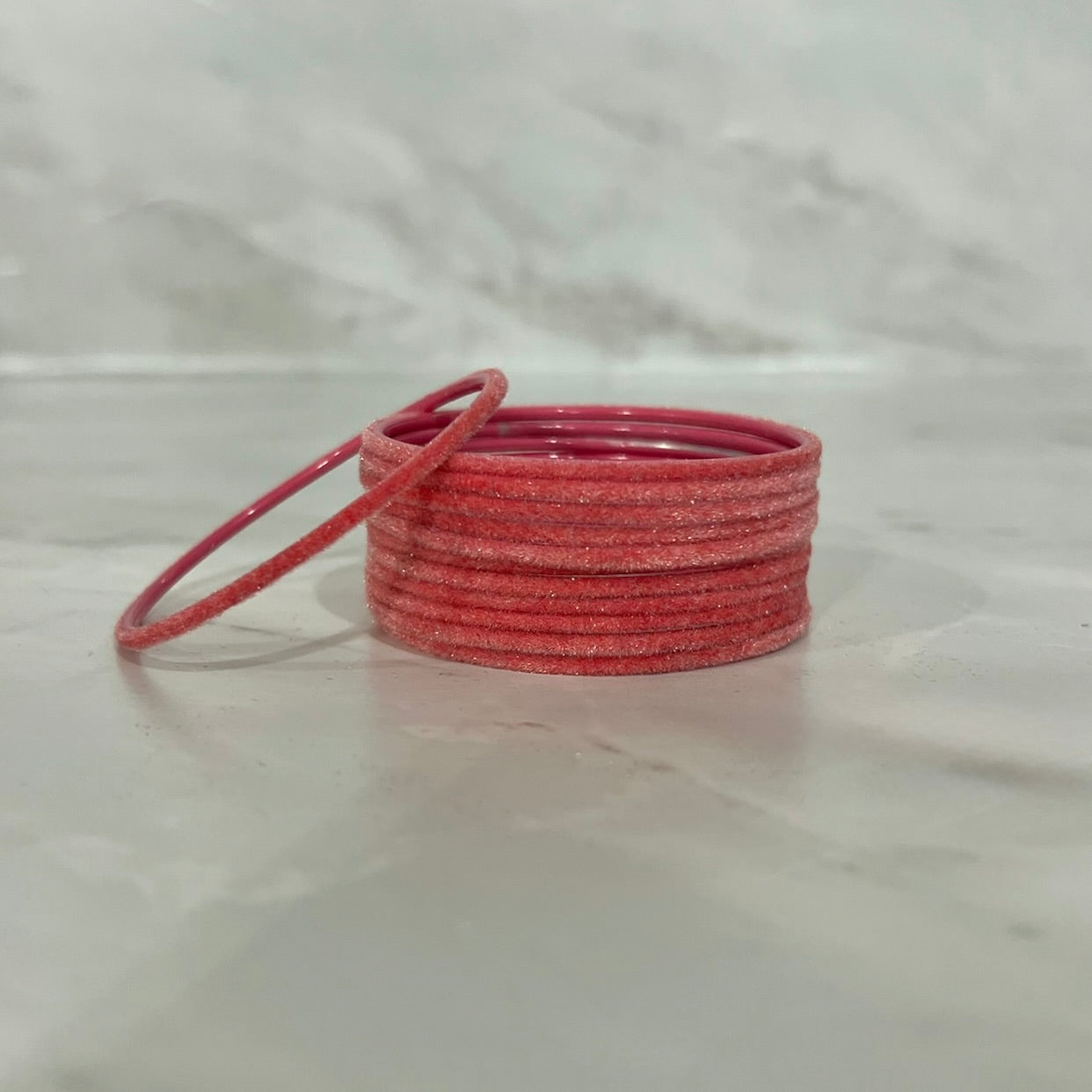 Rose Pink Velvet Bangles