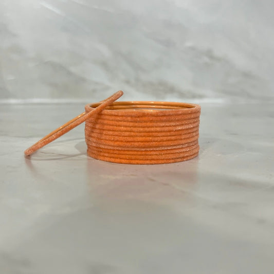 Peach Pink Velvet Bangles