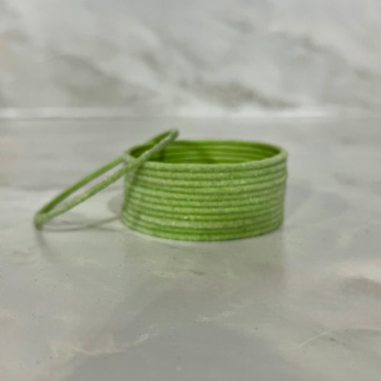 Pistachio Green Velvet Bangles
