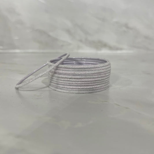White Velvet Bangles