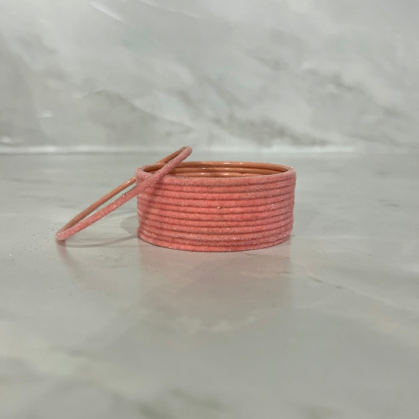 Blush Pink Velvet Bangles