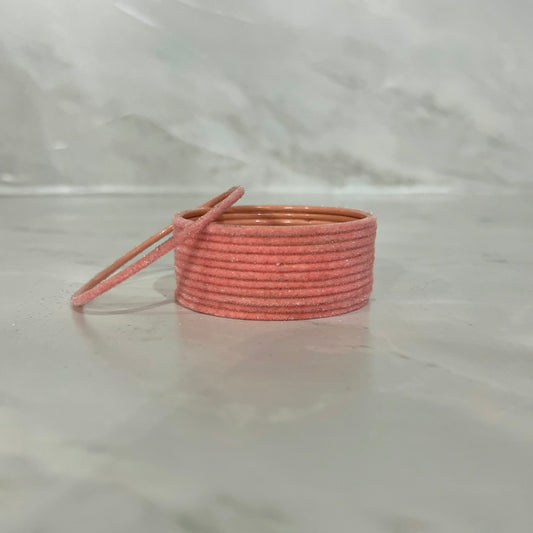 Blush Pink Velvet Bangles