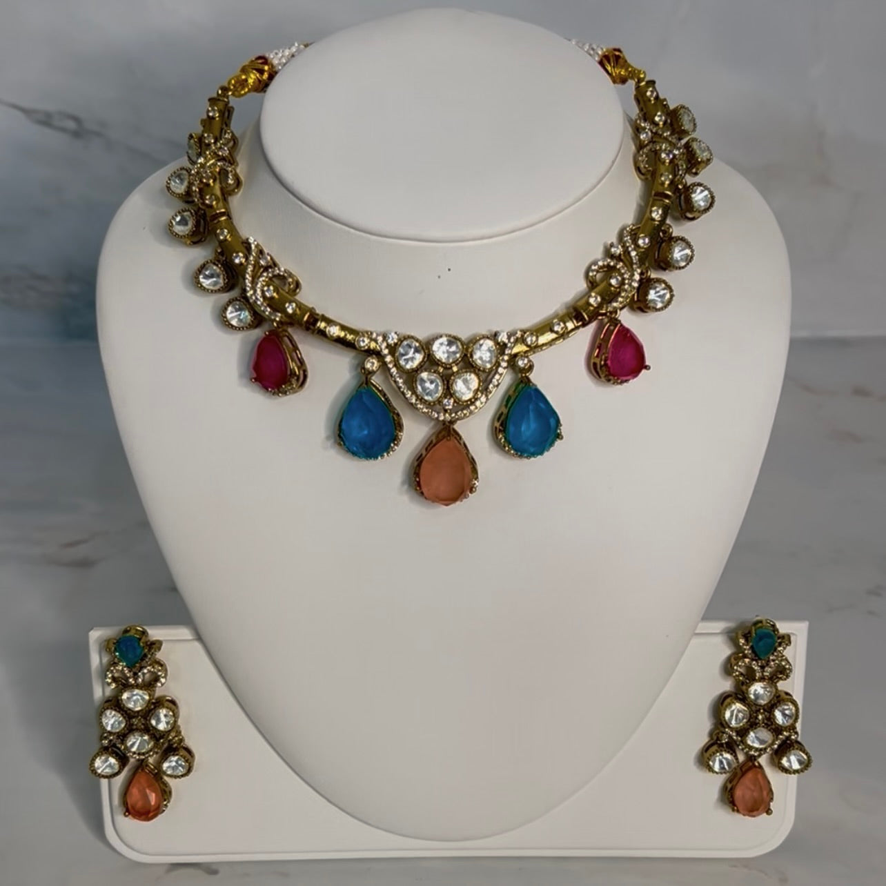 Moissanite and American Diamond Doublet Set