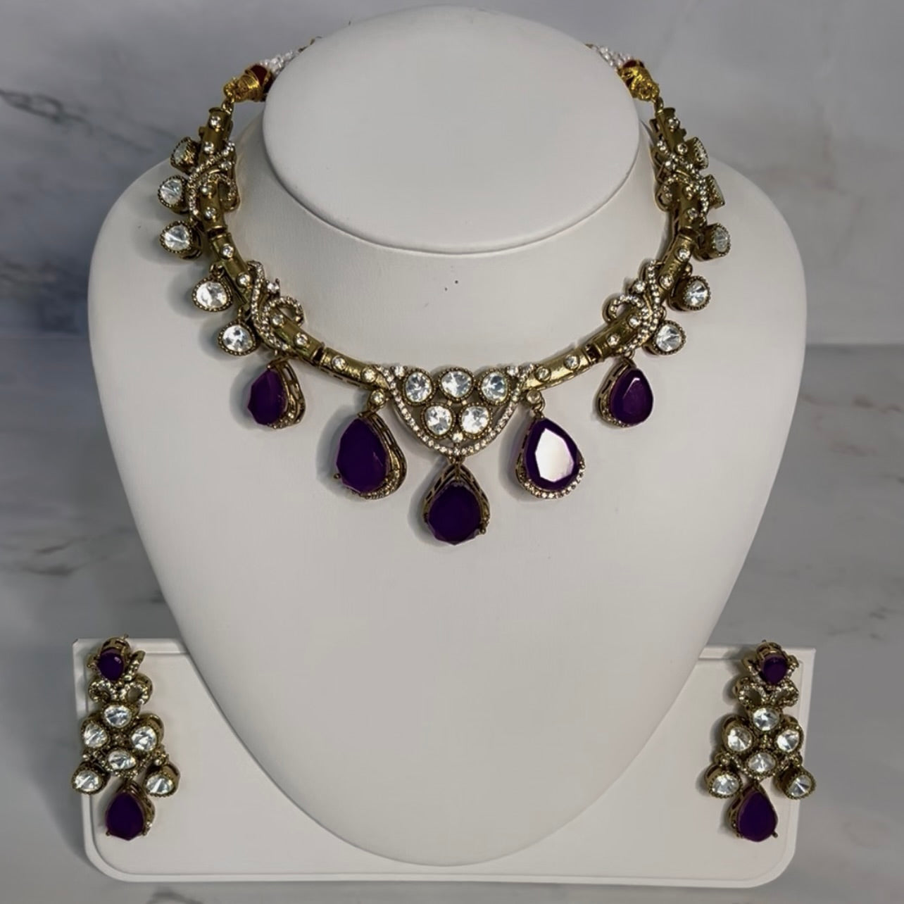 Moissanite and American Diamond Doublet Set