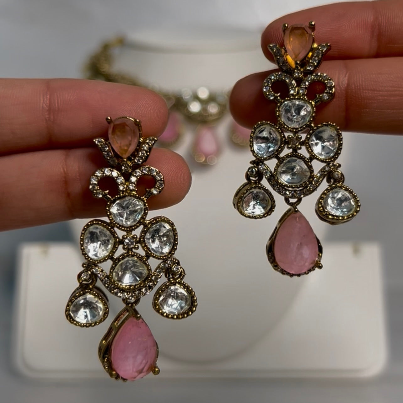 Moissanite and American Diamond Doublet Set