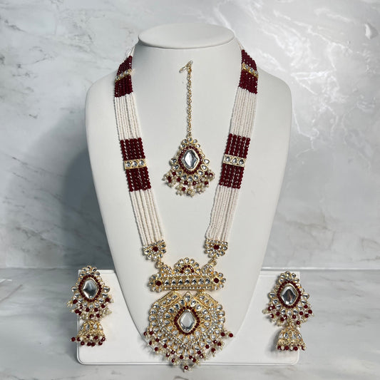 Maroon Mala Set
