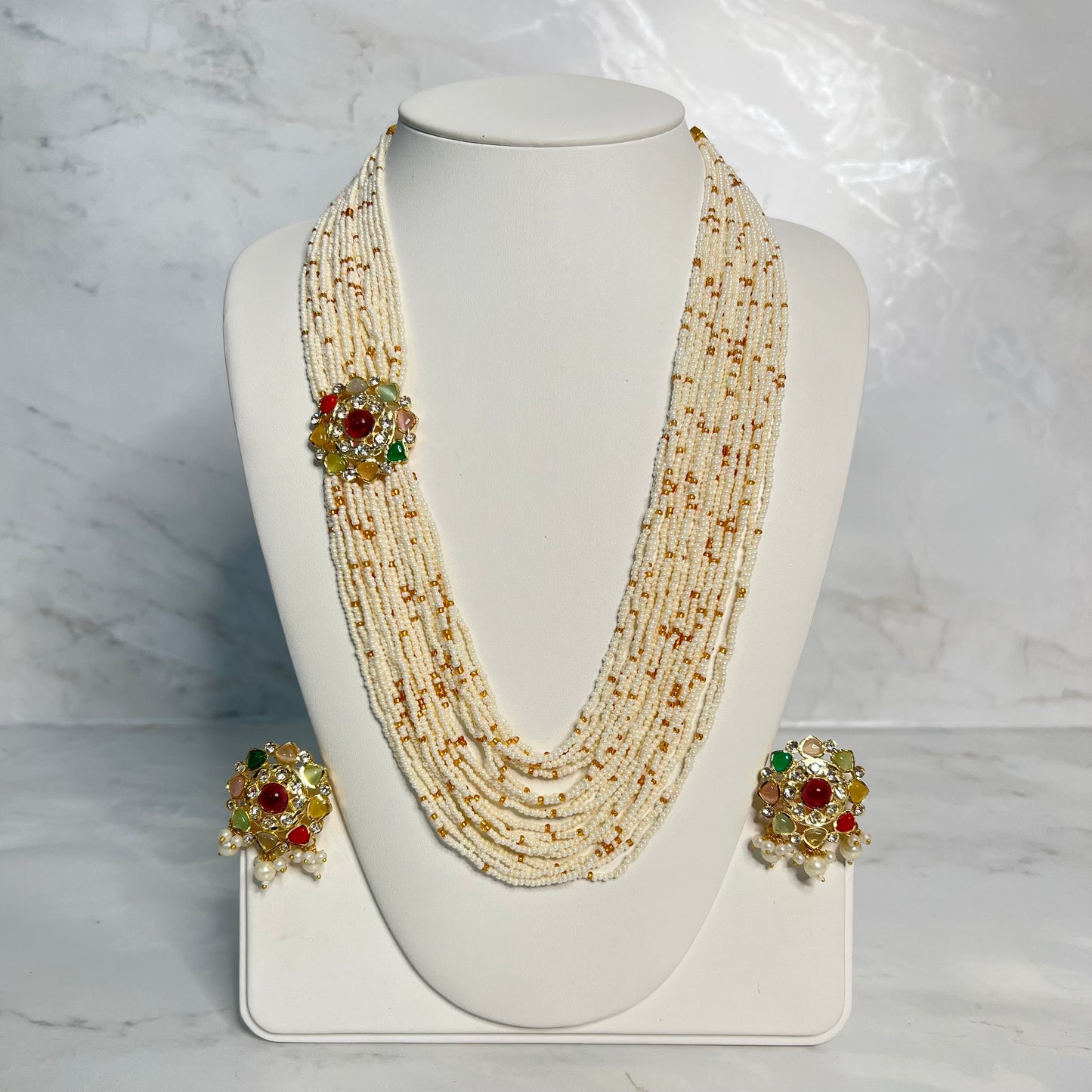 Pearl Multicolour Kundan Mala Set