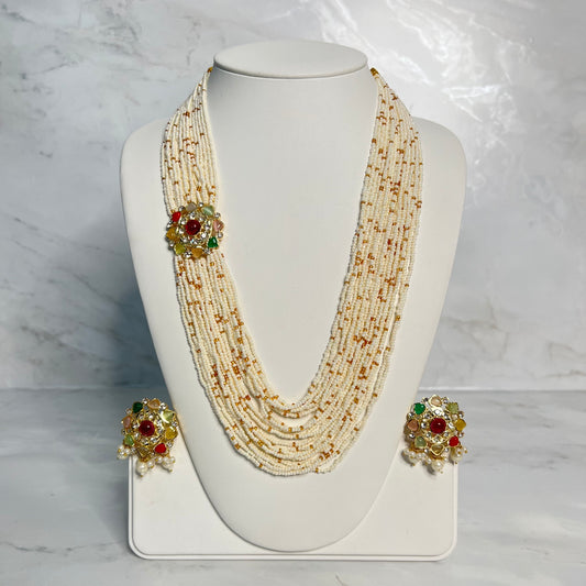 Pearl Multicolour Kundan Mala Set