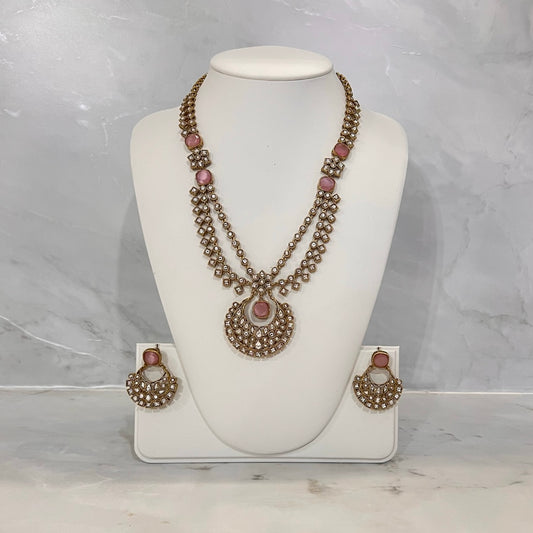 Gold Base Pink Mala Set